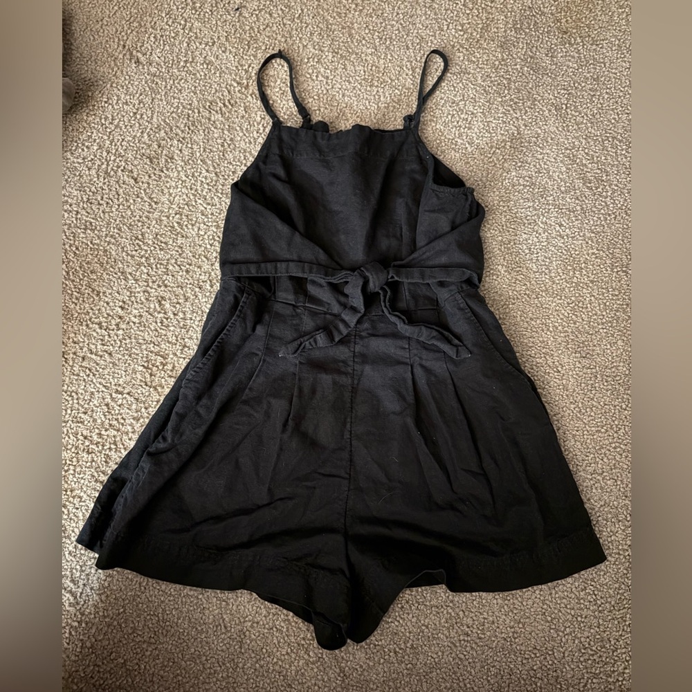 Madewell Black Tie Front Romper